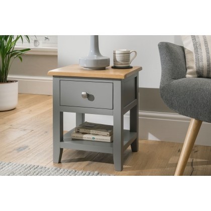 Chester Oak Painted Grey - Lamp Table 36x40cm| Moles Breath Grey