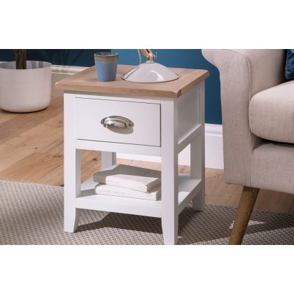 Chester Oak Painted White - Lamp Table 36x40cm| F&B All White