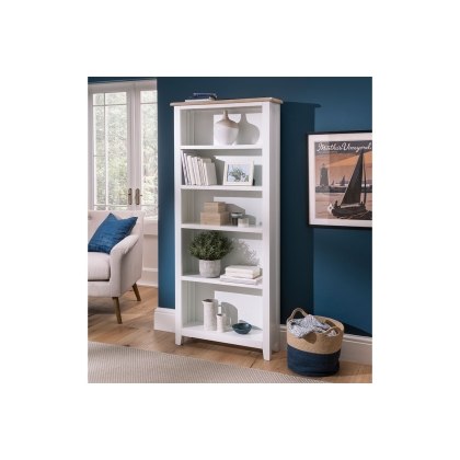 Chester Oak Painted White - Large Bookcase| F&B All White