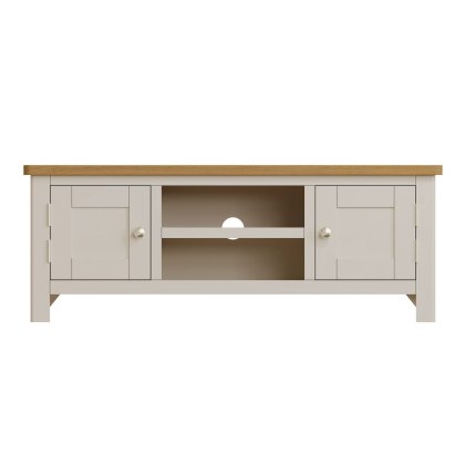 Oak City - Dorset Oak 120cm Large TV Unit For Screens Up To 55" | Truffle Grey