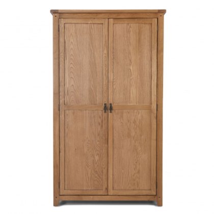 Oak City - Monaco Rustic Oak 2 Door Full Hanging Wardrobe