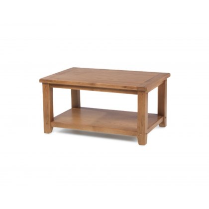 Oak City - Monaco Rustic Oak Coffee Table With Shelf