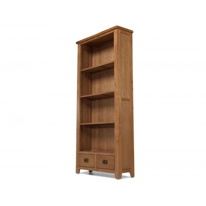 Oak City - Monaco Rustic Oak Large Bookcase