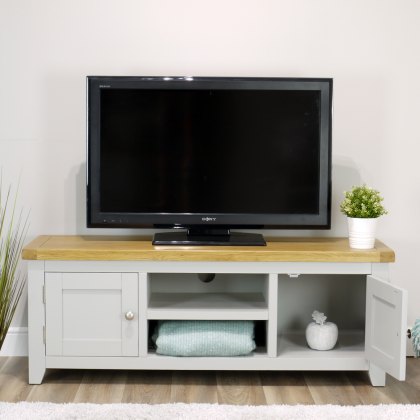 Oak City - Sydney Painted French Grey 134cm Large TV Stand