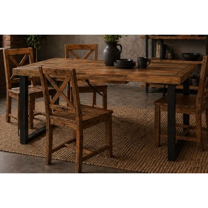Nixon Reclaimed Wood 140cm-180cm Fully Extending Dining Table