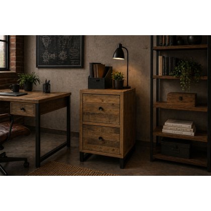 Nixon Reclaimed Wood 2 Drawer Filing Cabinet