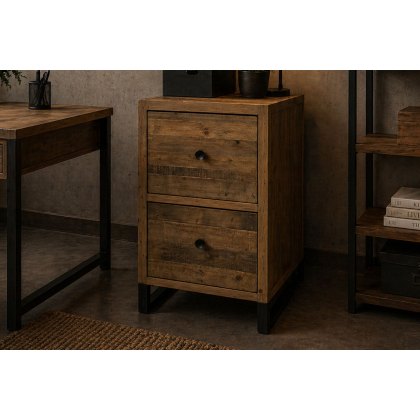 Nixon Reclaimed Wood 2 Drawer Filing Cabinet