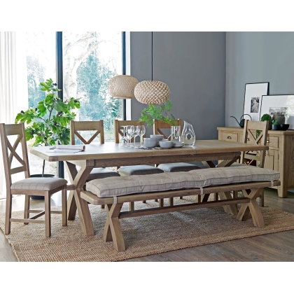 Smoked Oak 2m to 2.5m Extending Dining Table Set
