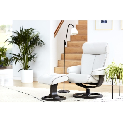 Oslo nordic home sales leather recliner & ottoman