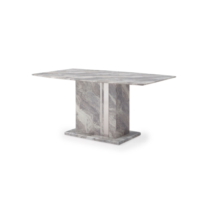 Amara Marble Dining Table Set & 4 Grey Velvet Dining Chairs