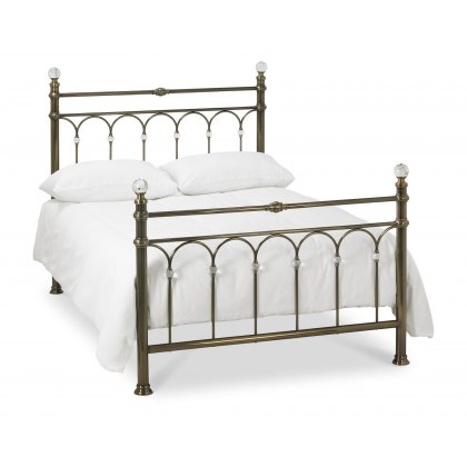 Kylie Metal Bed Frame in Antique Brass Finish