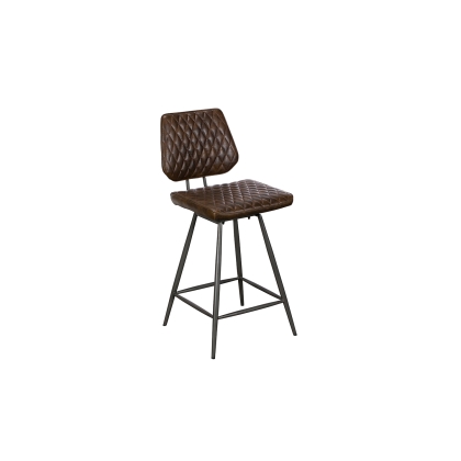 Dalton Quilted Dark Brown Bar Chair