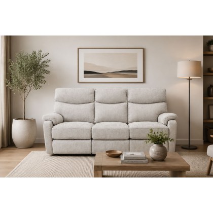 Monet 3 Seater Manual Recliner Sofa in Mink Fabric - STOCK