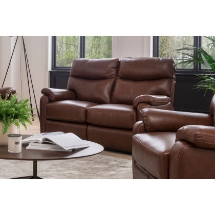 Monet 2 Seater Manual Recliner Sofa in Butterscotch Leather - STOCK