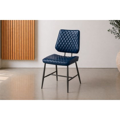 Dalton Quilted Blue Dining Chair (Pair)