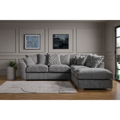 Fantasy L Shape Corner Chaise Sofa With Scatter Back Fantasy L Shape Corner Chaise Sofa With Scatter Back
