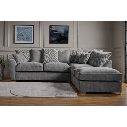 Fantasy L Shape Corner Chaise Sofa With Scatter Back Fantasy L Shape Corner Chaise Sofa With Scatter Back