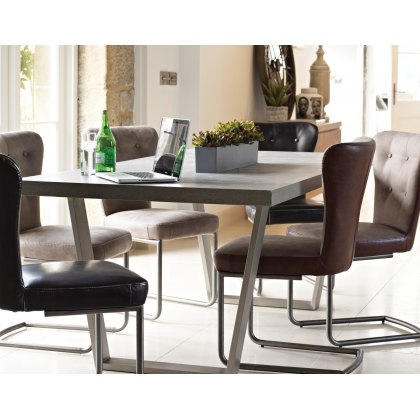 Jordan Industrial 160cm Dining Table Set & x4 Oscar Dining Chairs