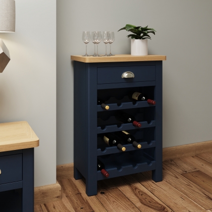 Oak City - Dorset Painted Blue Oak Wine cabinet