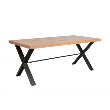 Oak City - Graphite Industrial Oak 1.8m Dining Table