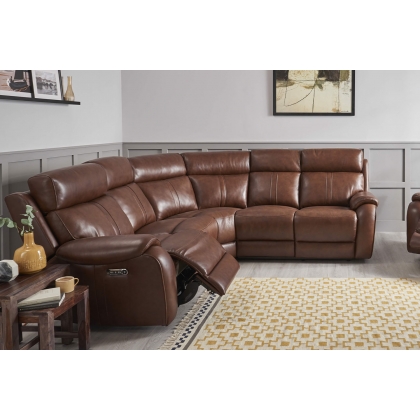 Lazy boy brown 2025 leather sofa