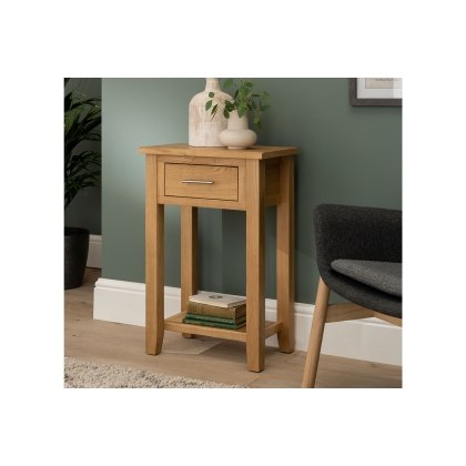 Chester Oak 1 Drawer Console Table 50cm Wide