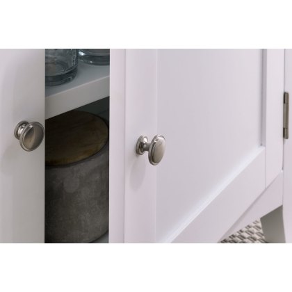 Chester Oak Painted White - Mini 2 Door Sideboard 75cm Wide| F&B All White Chester Oak Painted White - Mini 2 Door Sideboard 75cm Wide| F&B All White