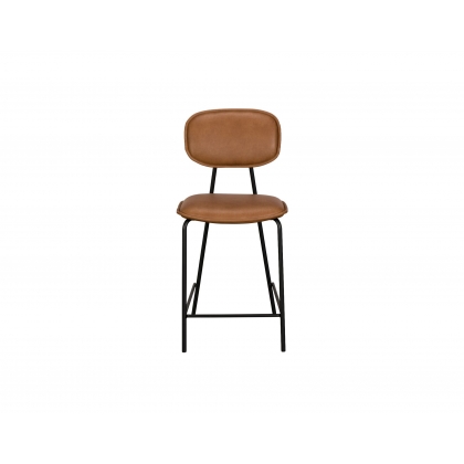 Olivia Brown Leather Bar Chair