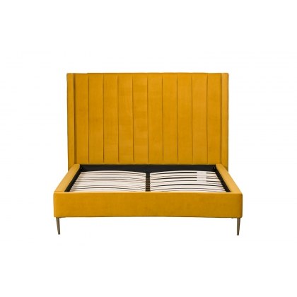 Boxer Velvet Bed Frame in Yellow Turmeric Boxer Velvet Bed Frame in Yellow Turmeric