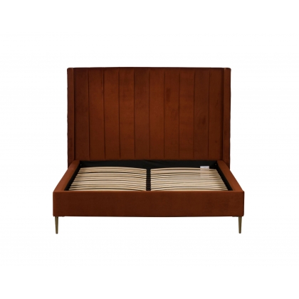 Boxer Velvet Bed Frame in Umber Rust