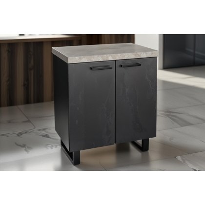 Forge 2 Door Storage Cabinet Stone Effect
