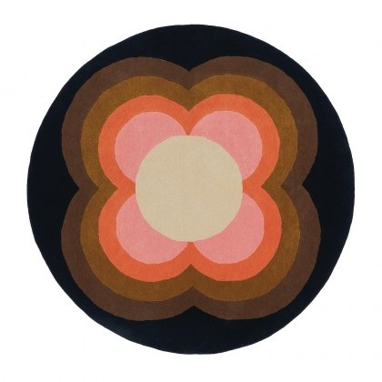 Orla Kiely Round Sunflower Pink Rug