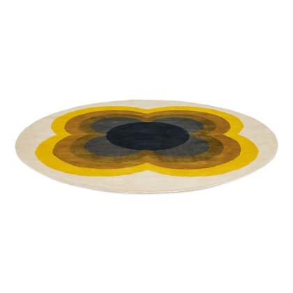Orla Kiely Round Sunflower Yellow Rug