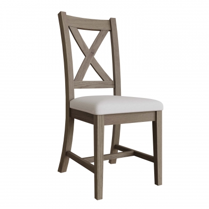 Surrey Grey Oak Crossback Chair with Fabric Seat