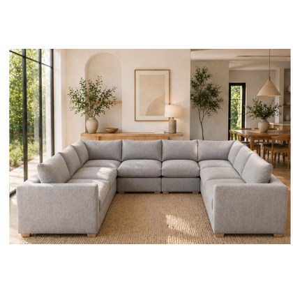 Metz 8 Seater U Shaped Sectional Corner Sofa