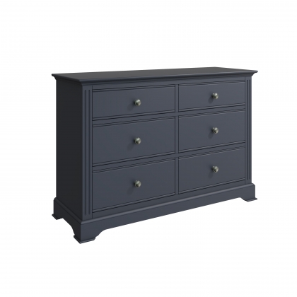Oak City - Cotswold Midnight Grey 6 Drawer Chest of Drawers