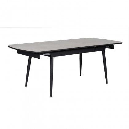 Caira 160cm Automatic Extension Glass Dining Table in Grey