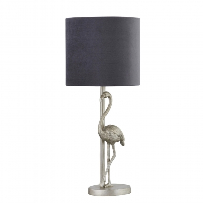 Flamingo Silver Lamp With Grey Shade
