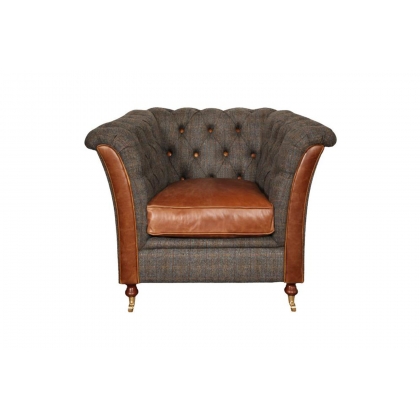 Granby Vintage Chesterfield Chair with Leather Seats