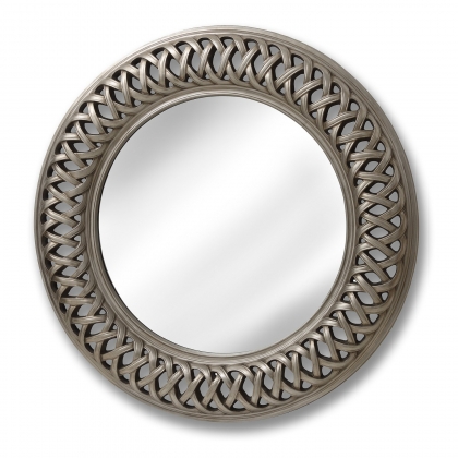 Entwined Lattice Silver Mirror