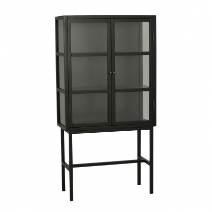 Yumi Marshall Glass Cabinet 2 Doors in Black Stained Ash