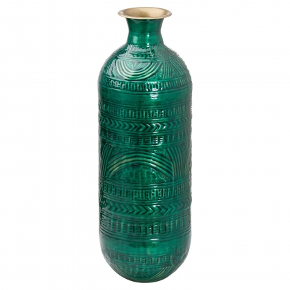Brass Embossed Ceramic Dipped Lebes Vase
