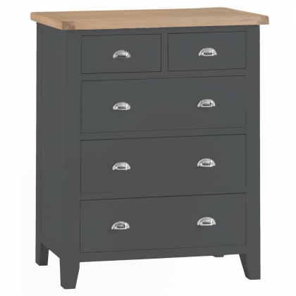 St Ives Charcoal Painted Jumbo 2 over 3 Chest
