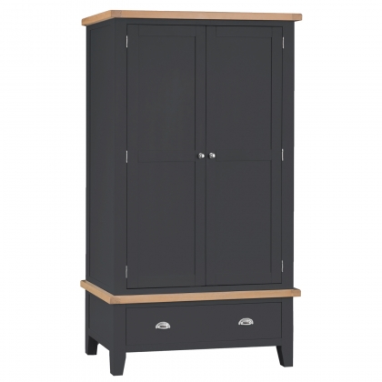 St Ives Charcoal Painted Large 2 Door Wardrobe