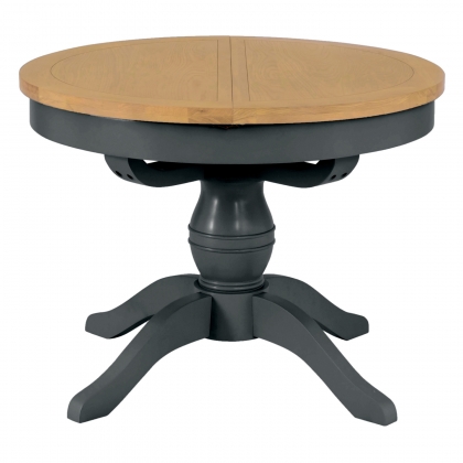 St Ives Charcoal Painted Round Butterfly Extending Table