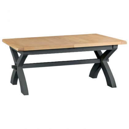 St Ives Charcoal Painted 1.8m Cross Extending Table