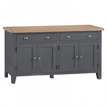 St Ives Charcoal Painted 4 Door Sideboard