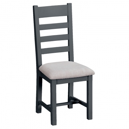 St Ives Charcoal Painted Ladder Back Chair Fabric