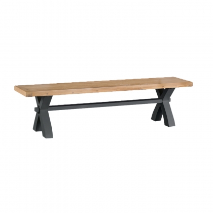 St Ives Charcoal Painted Small Cross Bench