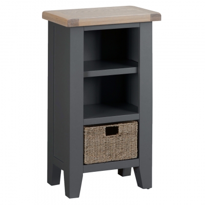 St Ives Charcoal Painted Small Narrow Bookcase